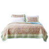 Denver 3 Piece Queen Cotton Quilt Set with Fern Branches Print Multicolor By Casagear Home BM120992