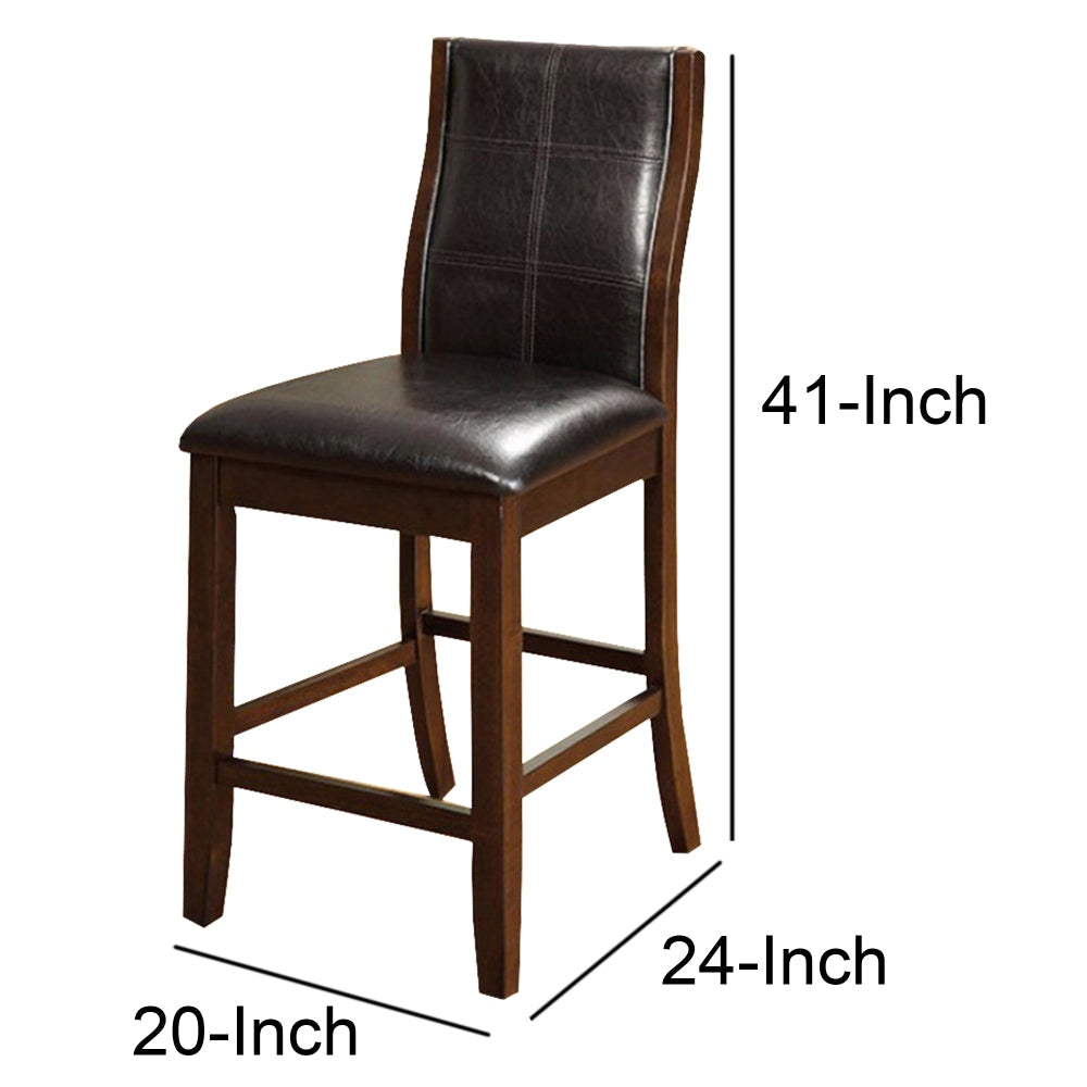 Townsend Ii Leatherette Parson Chair Counter Height Chair Set Of 2 By Casagear Home FOA-CM3339DK-PC-2PK