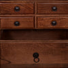 26 Inch Handcrafted Nightstand 2 Drawers Black Powder Coated Knobs Walnut Brown Mango Wood By The Urban Port BM123138