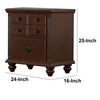 26 Inch Handcrafted Nightstand 2 Drawers Black Powder Coated Knobs Walnut Brown Mango Wood By The Urban Port BM123138