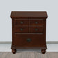 26 Inch Handcrafted Nightstand 2 Drawers Black Powder Coated Knobs Walnut Brown Mango Wood By The Urban Port BM123138