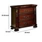 29 Inch Handcrafted Vintage Style Nightstand 3 Drawers Carved Trim Cherry Brown Wood The Urban Port BM123241