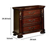 29 Inch Handcrafted Vintage Style Nightstand 3 Drawers Carved Trim Cherry Brown Wood The Urban Port BM123241