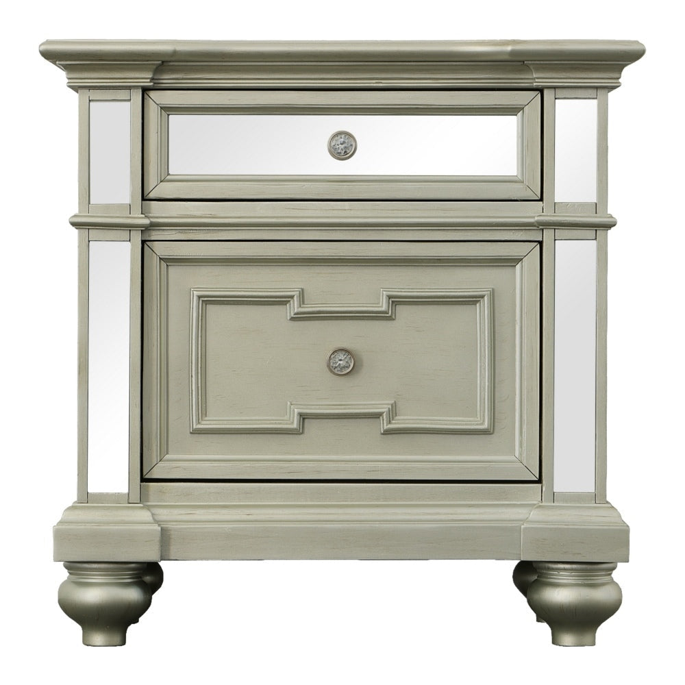 Salamanca Contemporary Night Stand In Silver By The Urban Port BM123245