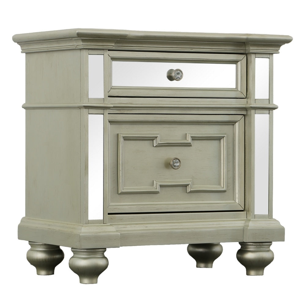 Salamanca Contemporary Night Stand In Silver By The Urban Port BM123245