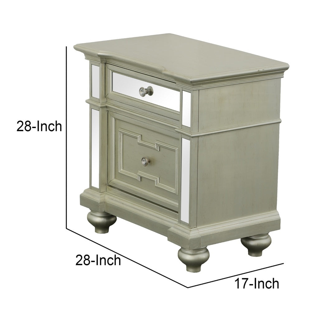 Salamanca Contemporary Night Stand In Silver By The Urban Port BM123245