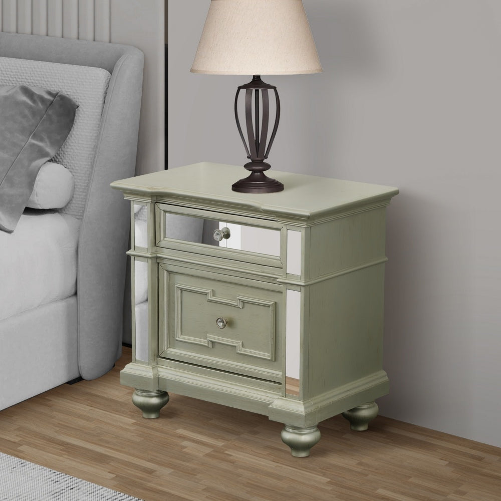 Salamanca Contemporary Night Stand In Silver By The Urban Port BM123245