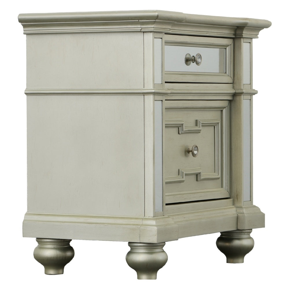 Salamanca Contemporary Night Stand In Silver By The Urban Port BM123245