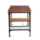 Industrial Style Wooden Desk With Two Bottom Shelves Brown And Black - BM123677 BM123677