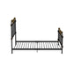 Transitional Queen Metal Bed Black and Gold By Casagear Home FOA-CM7733Q