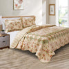 Denali 3 Piece Fabric King Size Quilt Set with Floral Prints Multicolor By Casagear Home BM14909