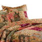 Kamet 3 Piece Fabric King Size Quilt Set with Floral Prints Multicolor By Casagear Home BM14920