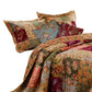 Kamet 5 Piece Fabric King Size Quilt Set with Floral Prints Multicolor By Casagear Home BM14930