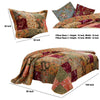 Kamet 5 Piece Fabric King Size Quilt Set with Floral Prints Multicolor By Casagear Home BM14930