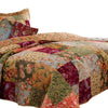 Kamet 5 Piece Fabric Queen Size Quilt Set with Floral Prints Multicolor By Casagear Home BM14931