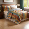 Huascaran 2 Piece Fabric Twin Size Quilt Set with Channel Stitching, Multicolor By Casagear Home