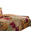 Kamet 3 Piece Fabric Full Size Bedspread Set with Floral Prints, Multicolor By Casagear Home