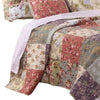 Chicago 5 Piece Fabric Queen Size Quilt Set with Jacobean Prints,Multicolor By Casagear Home BM14969