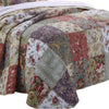 Chicago 3 Piece Fabric Full Bedspread Set with Jacobean Prints Multicolor By Casagear Home BM14971