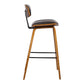 Wooden Frame Leatherette Barstool with Flared Legs Brown By Casagear Home BM155596