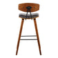 Wooden Frame Leatherette Barstool with Flared Legs Brown By Casagear Home BM155596