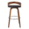 26’ Swivel Counter Height Barstool with Open Back Brown By Casagear Home BM155721