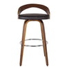 26’’ Swivel Counter Height Barstool with Open Back Brown By Casagear Home BM155721