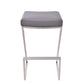 26’’ Z-Shape Backless Barstool with Padded Seat,Silver & Gray By Casagear Home BM155792