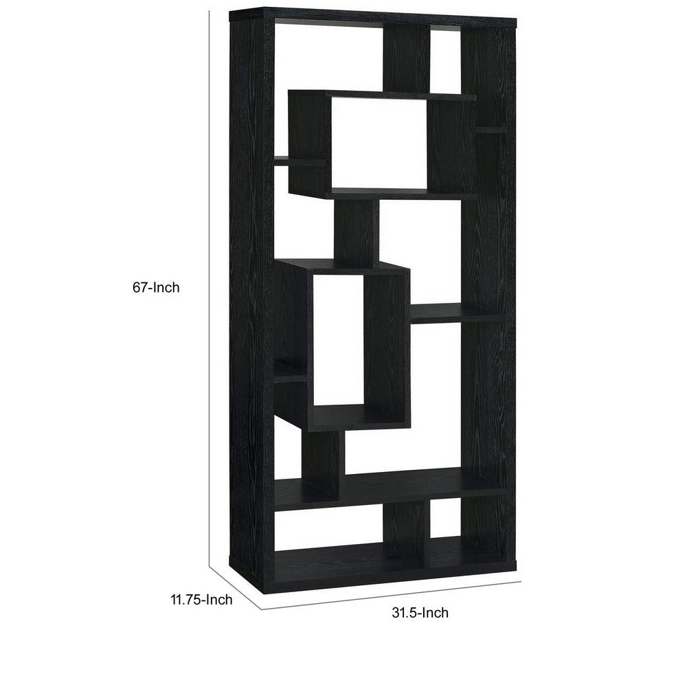 Asymmetrical Cube Black Book Case With Shelves CCA-800262