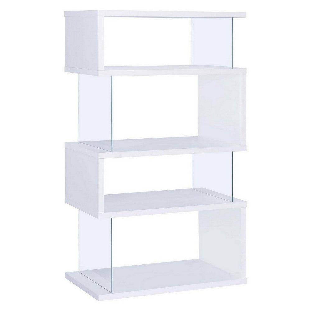 Fantastic glossy white wooden bookcase CCA-800300