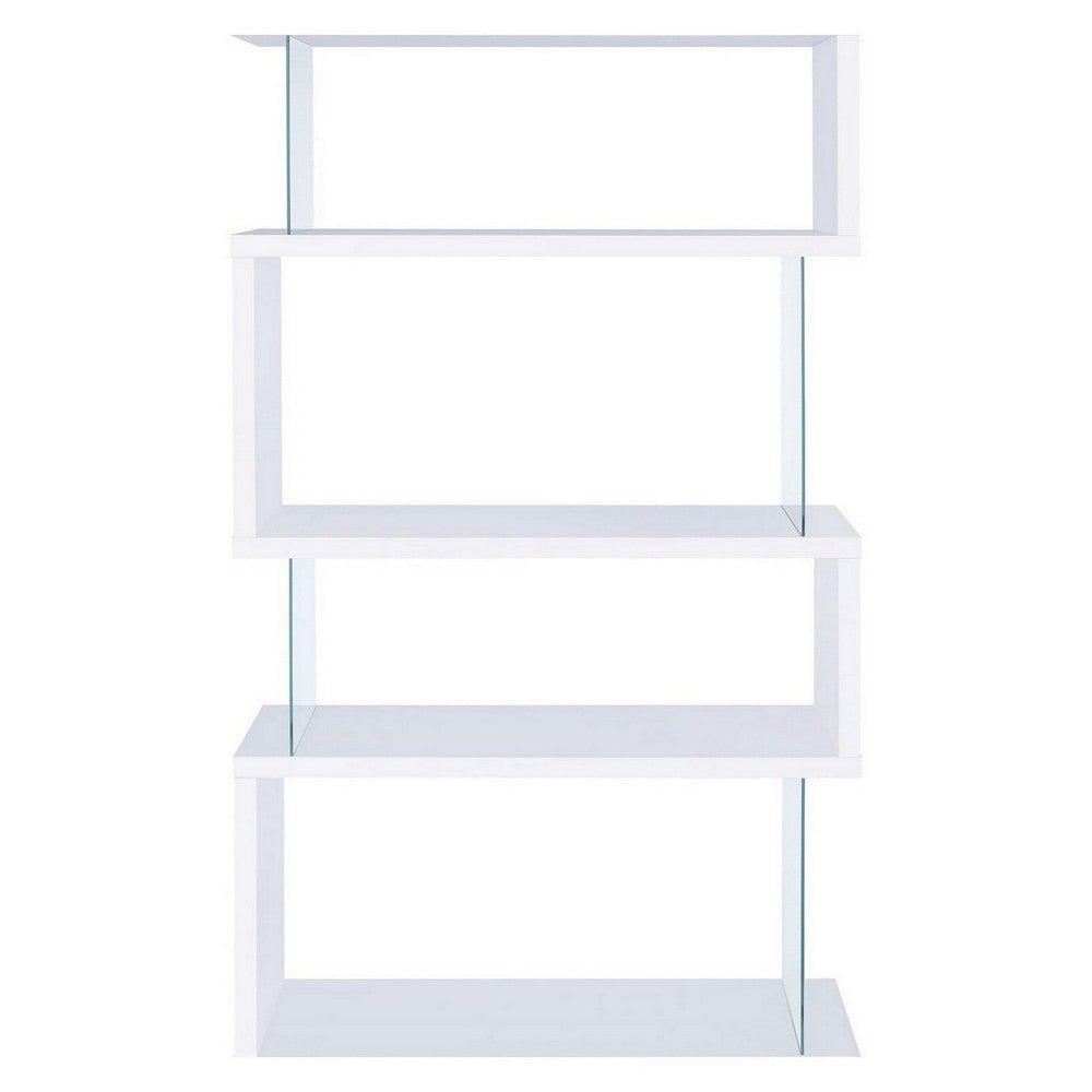 Fantastic glossy white wooden bookcase CCA-800300