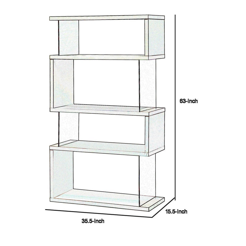 Fantastic glossy white wooden bookcase CCA-800300