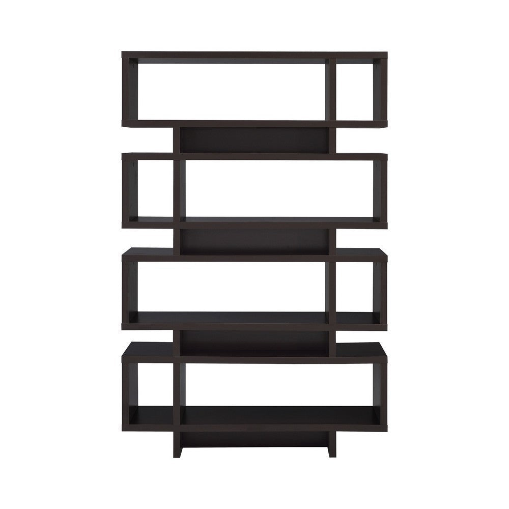 Stupendous Wooden Bookcase With Open Shelves Brown CCA-800307