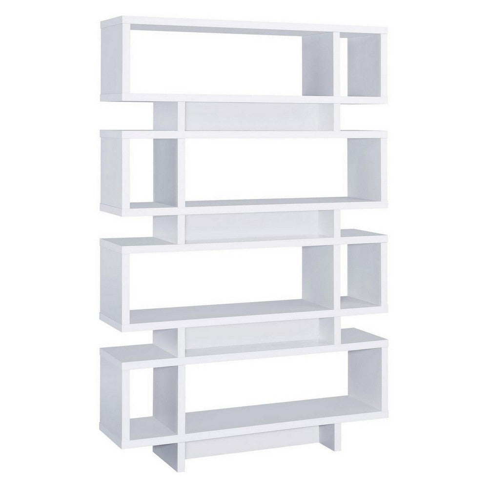 Tremendous white bookcase with open shelves CCA-800308