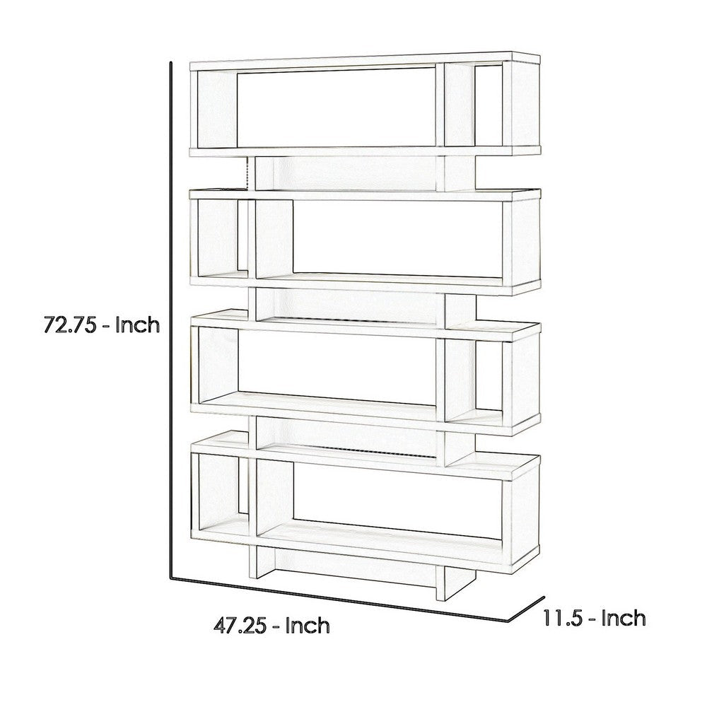 Tremendous white bookcase with open shelves CCA-800308