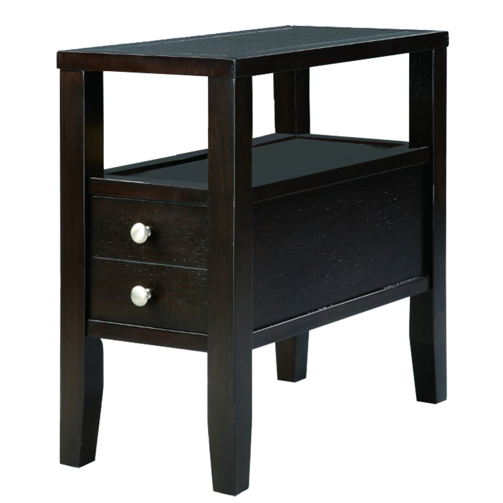 Amiable Chairside Table, Dark Espresso By Casagear Home