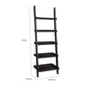 Sleek Wooden Ladder Bookcase with 5 Shelves Brown CCA-800338