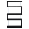 Asymmetrical Snaking Wooden Bookcase Black CCA-800340