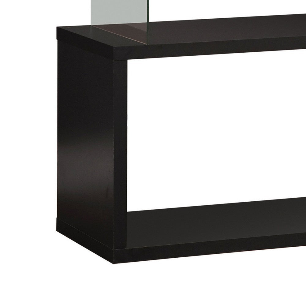 Asymmetrical Snaking Wooden Bookcase Black CCA-800340