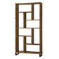 Metal and Wood Modern Style Bookcase with Multiple Shelves Brown CCA-801236