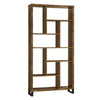 Metal and Wood Modern Style Bookcase with Multiple Shelves Brown CCA-801236