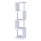 Modern Four Tier Wood And Metal Bookcase White CCA-801418