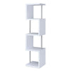 Modern Four Tier Wood And Metal Bookcase White CCA-801418