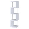 Modern Four Tier Wood And Metal Bookcase White CCA-801418