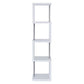 Modern Four Tier Wood And Metal Bookcase White CCA-801418