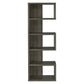 Sturdy Semi-Backless Wooden Bookcase Gray CCA-800552