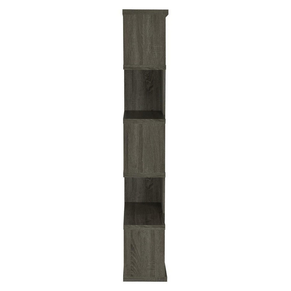 Sturdy Semi-Backless Wooden Bookcase Gray CCA-800552