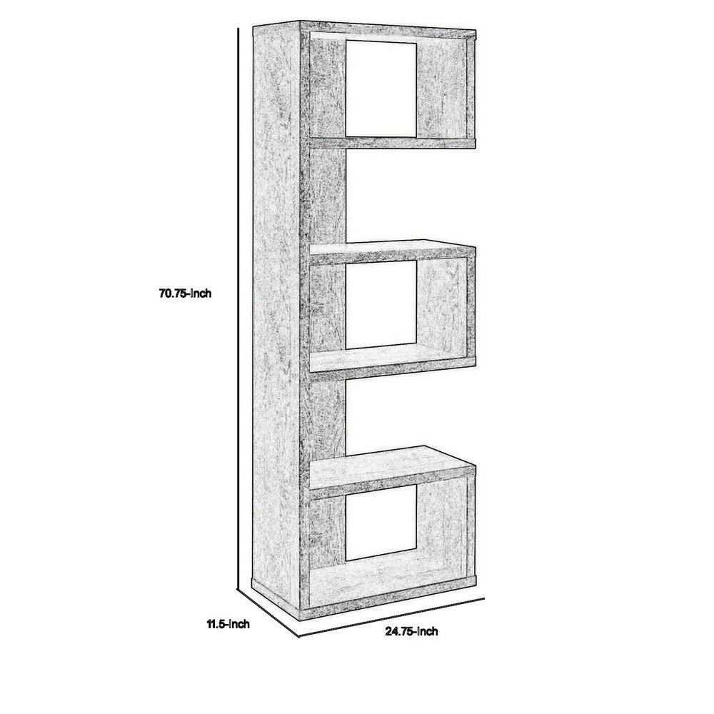 Sturdy Semi-Backless Wooden Bookcase Gray CCA-800552