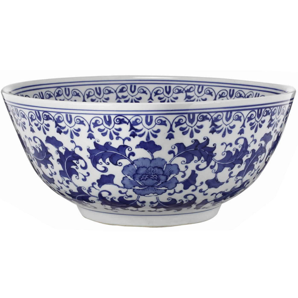 Set Of 2 Ceramic Bowls Blue And White By Casagear Home ABH-AV69889