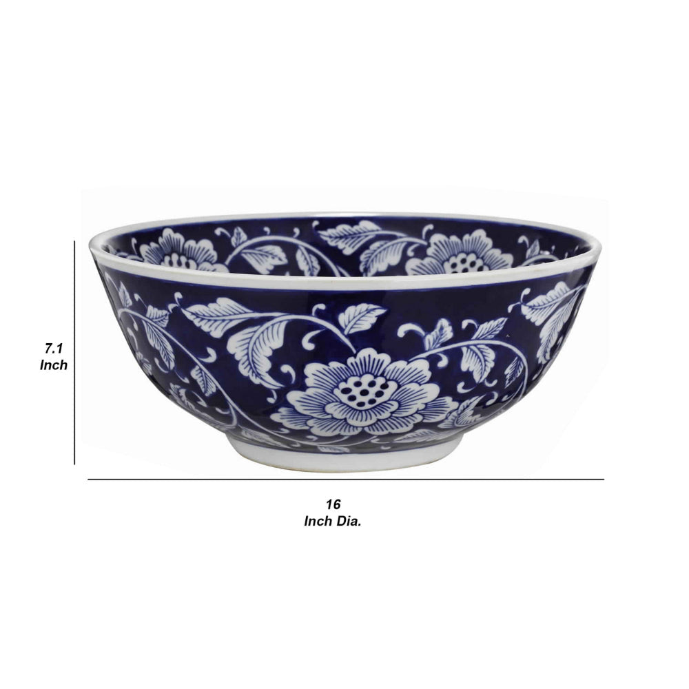 Set Of 2 Ceramic Bowls Blue And White By Casagear Home ABH-AV69889